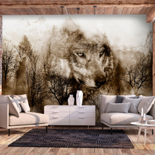Fotobehang - Wolf in de bergen III, premium print vliesbehang