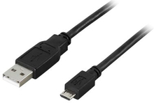 DELTACO DELTACO USB 2.0 type A til Micro-B USB, 5-pin, 1m, sort