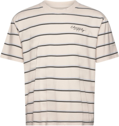 Windup T-Shirt - Beige / Blue / Black Designers T-Kortærmet Skjorte Beige Edwin