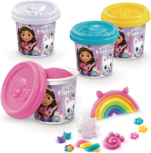Gabby's Dollhouse Dough 4-Pack Toys Creativity Drawing & Crafts Craft Play Dough Multi/patterned Gabby's Dollhouse