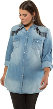 Große Größen Jeanshemd Damen (Größe 42 44, light blue) Langarmblusen | Baumwolle