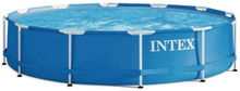 Intex Metal Frame Schwimmbad 366 x 76 cm -mit 12-Volt-Filterpumpe Blau