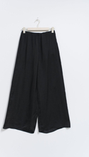 Gina Tricot - Petite wide satin trousers - wide - Black - 36 - Female