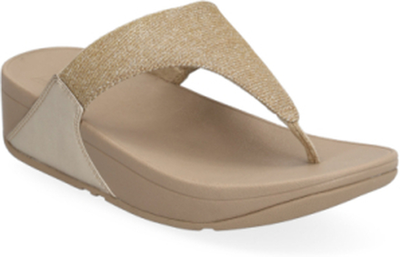 Lulu Shimmerlux Toe-Post Sandals Shoes Summer Shoes Sandals Flip Flops Beige FitFlop