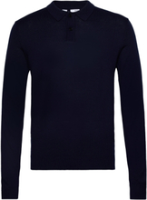 Slhtown Merino Coolmax Knit Polo Noos Tops Knitwear Long Sleeve Knitted Polos Navy Selected Homme