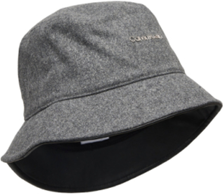 Ck Must Wool Bucket Hat Accessories Headwear Bucket Hats Grey Calvin Klein