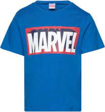 Tshirt Tops T-Kortærmet Skjorte Blue Marvel