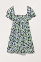 Puffy Short Sleeve Mini Dress - Purple
