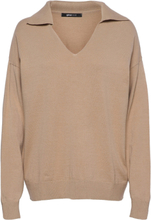 Alma Knitted Sweater Tops Knitwear Jumpers Beige Gina Tricot