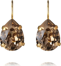 Mini Drop Clasp Earrings Gold Øredobber Smykker Brun Caroline Svedbom*Betinget Tilbud