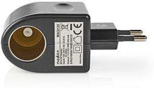 Nedis Eluttag Adapter | Euro / Typ C (CEE 7/16) | 100 - 240 V AC 50/60 Hz | 12 V DC | 6 W | Strömadapter | 0.3 A | Svart | Plast