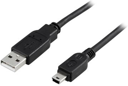 DELTACO DELTACO USB 2.0 kabel Type A han - Type Mini B han 1m, sort