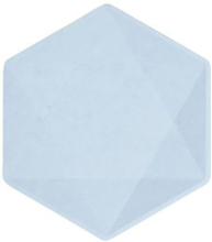 6 stk Vert Decor Blå Heksagonale Papptallerkener 15,5 cm - Miljøvennlige