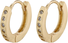 Gry Crystal Earrings Accessories Jewellery Earrings Hoops Gull Pilgrim*Betinget Tilbud