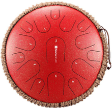Sonodrum Zungentrommel - Tongue Drum - "Premium" - Handgefertigt - 35,5cm - 15 Zungen - C-Dur, Rot