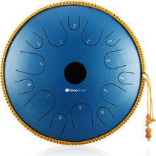 Sonodrum Zungentrommel - Tongue Drum - "Exclusive" - Handgefertigt - 38cm - 14 Zungen - C-Dur, Blau