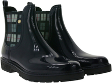 MUSTANG Damen stylische Chelsea-Boots glänzende Gummi-Stiefel High-Top Schuhe 50191944 Schwarz
