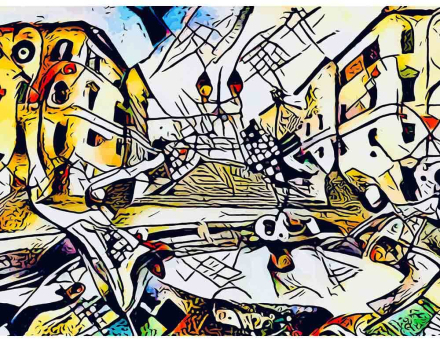 Malen nach Zahlen - Kandinsky trifft Rom 2 - Artist's Kandinsky Edition - by zamart, mit Rahmen