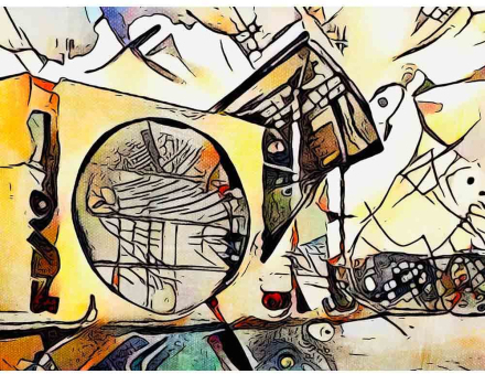 Malen nach Zahlen - Berlin ick mag dir 3 - Artist's Kandinsky Edition - by zamart, mit Rahmen