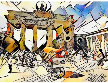 Malen nach Zahlen - Berlin ick mag dir 2 - Artist's Kandinsky Edition - by zamart, mit Rahmen
