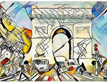 Malen nach Zahlen - Kandinsky trifft Paris 1 - Artist's Kandinsky Edition - by zamart, ohne Rahmen