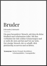 Personalisiertes Poster "Definition Bruder Poster" | Geschenk für Bruder | Geschenkidee für Bruder, 40 x 60 cm