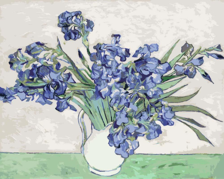 Malen nach Zahlen - Irises 2 - Vincent van Gogh, mit Rahmen