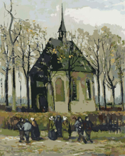 Malen nach Zahlen - Kongregation verlässt die reformierte Kirche in Nuenen - Vincent van Gogh, ohne Rahmen