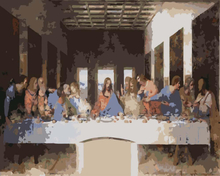 Malen nach Zahlen - Das Abendmahl - Leonardo da Vinci, mit Rahmen