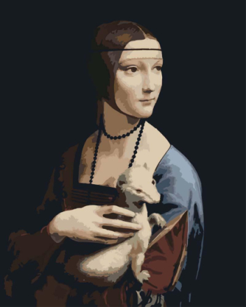 Malen nach Zahlen - Dame mit dem Hermelin - Leonardo da Vinci, mit Rahmen