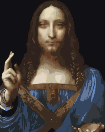 Malen nach Zahlen - Salvator Mundi - Leonardo da Vinci, mit Rahmen