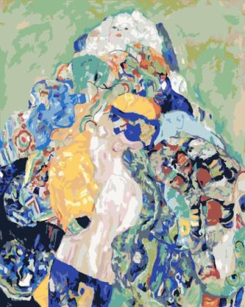 Malen nach Zahlen - Baby (Cradle) - Gustav Klimt, mit Rahmen
