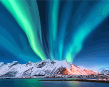 Malen nach Zahlen - Nordlichter Norwegen - Aurora Borealis, ohne Rahmen