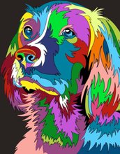 Malen nach Zahlen - Neon Hund, ohne Rahmen
