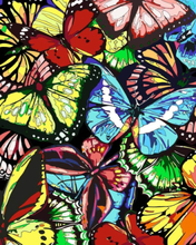 Malen nach Zahlen - Neon Schmetterlinge, ohne Rahmen
