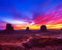 Malen nach Zahlen - Sonnenaufgang über dem Monument Valley Arizona USA, ohne Rahmen