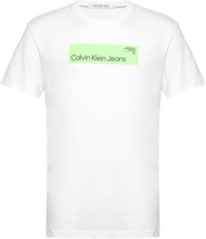 Hyper Real Box Logo Tee Tops T-Kortærmet Skjorte White Calvin Klein Jeans