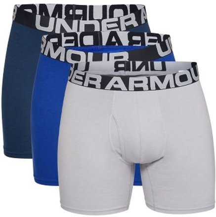 Under Armour 3P Charged Cotton 6in Boxer Blau/Grau Large Herren