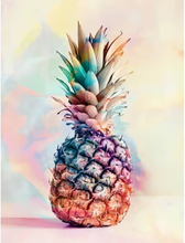 Malen nach Zahlen - Bunte Ananas, 40x50cm / Ohne Rahmen / 24 Farben (Einfach)