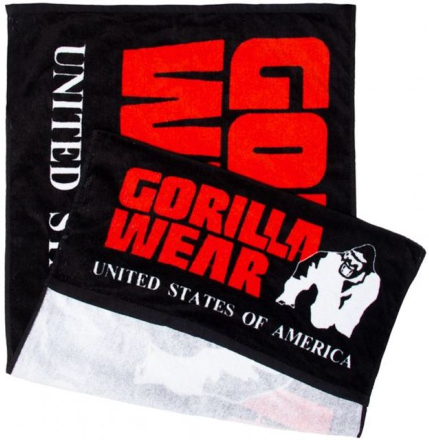 Gorilla Wear Functional Gym Towel, svart/rød håndkle