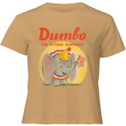 Dumbo Flying Elephant Women's Cropped T-Shirt - Tan - L - Tan