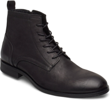 Biabyron Leather Lace Up Boot Støvletter Med Snøring Svart Bianco*Betinget Tilbud