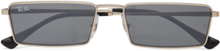 Emy Designers Sunglasses Square Frame Sunglasses Grey Ray-Ban