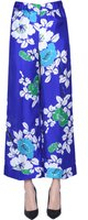 Pantaloni cropped in seta floreale
