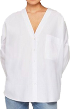 LTB ZOYIDA Damen Hemd-Bluse mit tiefem V-Ausschnitt und Brusttasche 88071705 Weiß
