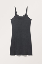 Mini Rib Slip Dress - Black