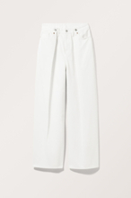 Loose Fit Adjustable Waist Jeans - White