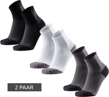 2 Paar DANISH ENDURANCE Anti-Friction Race Herren Lauf-Socken mit Griffpolster Sport-Strümpfe 160000 in Schwarz, Weiß, Grau