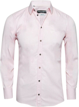 Dolce; Gabbana rosa stripet bomullsknapp front gull etikett skjorte