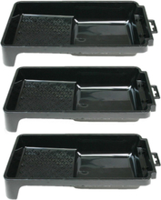Set van 6x stuks verfbakjes voor verfrollers/lakrollers zwart tot 10 cm